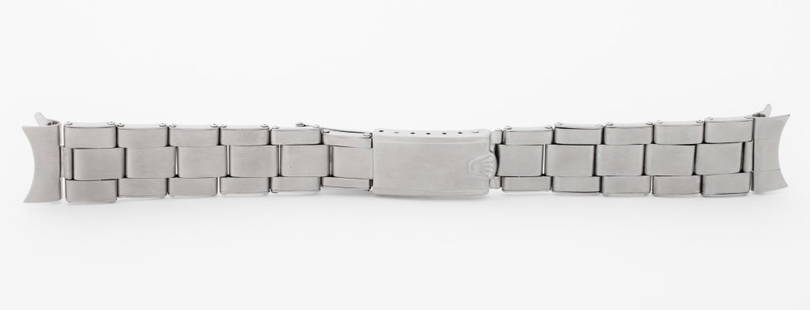 Rolex Oyster 19mm Stretch Rivet C&I Bracelet: Rolex Genuine Oyster 19mm Stainless Steel Stretch Rivet Link C & I Bracelet, 1973, with 11 links, marked "Rolex U.S.A. / C I / 1-73" to the clasp. 19mm x 152mm. Provenance: From a Manhattan