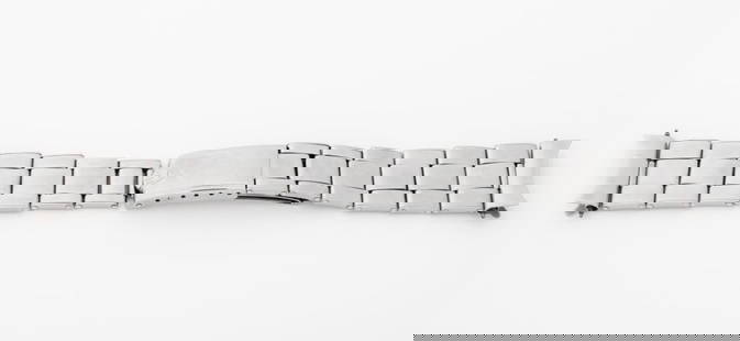 Rolex Oyster 19mm Stretch Rivet Link Bracelet: Rolex Genuine Oyster 19mm Stainless Steel Stretch Rivet Link Bracelet, 1961, with 13 links, "57" endlinks, and "3 / 61" date code, marked "Swiss Made / Rolex / Steelinox" and "3 / 61" to the clasp