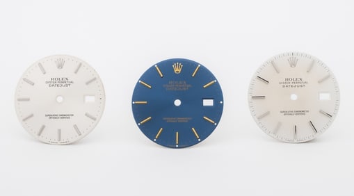 Rolex Oyster Datejust Quickset Watch Dials, 3 Pcs.