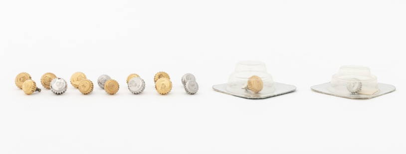 Rolex Oyster Perpetual "Minus" Datejust GMT Crowns: Collection of 16 Rolex Genuine Oyster Perpetual "Minus" Datejust GMT Stainless Steel Crowns, including: (2) in original unopened Rolex packaging. Largest: 6mm Diameter. Provenance: From a Manhattan