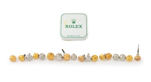 Rolex Bubble Back Stainless Steel Crowns, 18 Pcs.