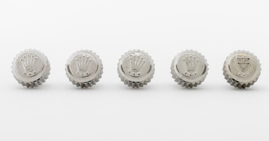 Rolex, Etc. Stainless Steel Loose Crown, 5 Pcs.