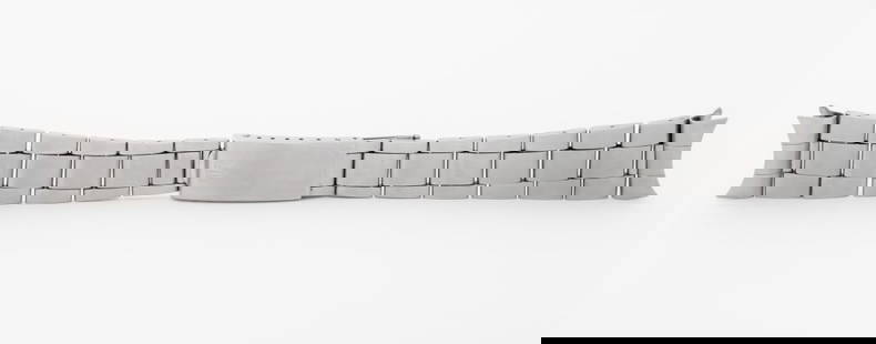 Rolex Oyster 19mm Folding Link Bracelet: Rolex Genuine Oyster 19mm Stainless Steel Folding Link Bracelet, 1972, with 13 links, model no. "7835 19", no. "357" endlinks, marked "Swiss Made / Rolex / Steelinox / 2 72", "7835 19" to the last