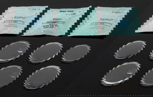Rolex Generic Watch Crystals, 10 Pcs: Collection of Ten Rolex Generic Watch Crystals, comprising: (3) three for reference no. 6220, (2) two for reference no. 6420 and 6424, (2) two for reference no. 6530, (1) one for reference no. 1625, a