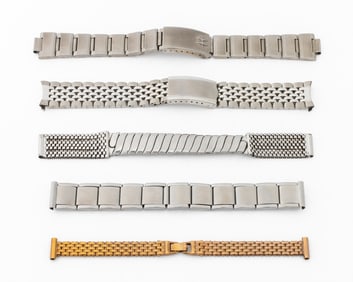 Hamilton, Etc. Stainless Steel Watch Bracelets, 5