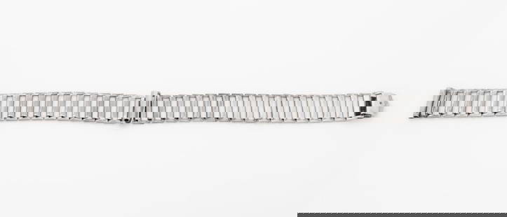 Krementz 16mm Sterling Silver Ladder Bracelet: Krementz 16mm Sterling Silver Ladder Bracelet, marked "Krementz / Sterling / Pat. Oct. 1930". Weight: 0.80 ozt; 8.5" L. Provenance: From a Manhattan Collection. Keywords: Jewelry, Jewellery,