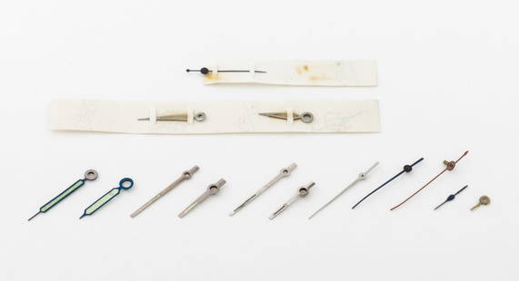 Rolex Chronograph Loose Watch Hand Assortment, 14: Collection of 14 Piece Rolex Genuine Chronograph Loose Watch Hand Assortment, including: minute and hour hands for Rolex 6034 Valjoux 72. Longest piece: 17mm. Provenance: From a Manhattan Collection.