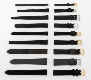 Lady's Black Satin and Suede Watch Straps, 9