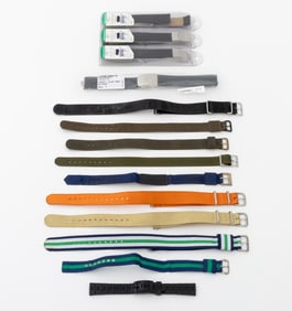 Rubber and Cloth Loose Watch Straps, 14