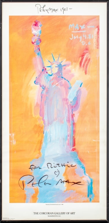 Peter Max Signed "Orange Liberty" Poster (1 of 6)