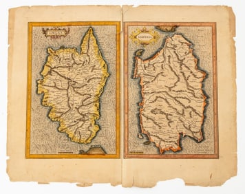Gerardus Mercator "Corsica et Sardinia" Engravings