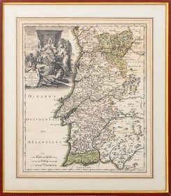 Christoph Weigel Portugal Hand-Colored Etching