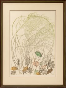 Mariann Korn "Autumn Leaves" Etching, 1980