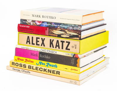 Books on Modern and Contemporary Artists, 9: Collection of Nine Books on Modern and Contemporary Artists, comprising: "Ross Bleckner", Dennison, Lisa, signed by artist to the title page, "Alex Katz", ed: Katz, Vincent, with slipcase, "Mark Rothk