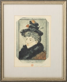 Eugene Delatre "Tete de la Parisienne" Etching