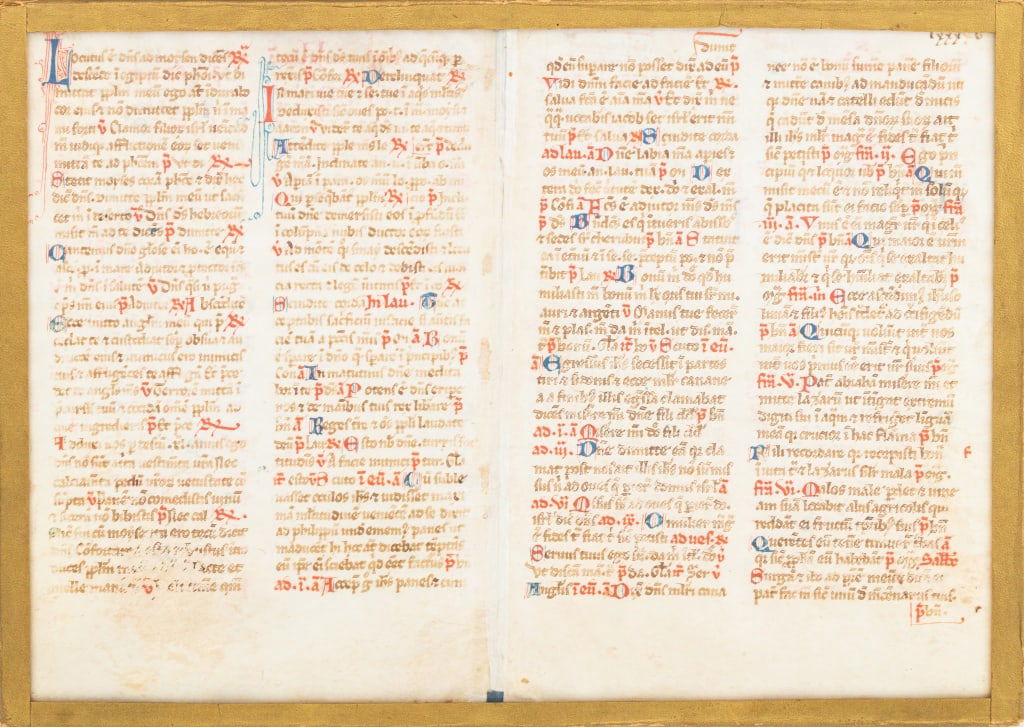 Illuminated Manuscript Page on Vellum, 15th C. (1 of 5)