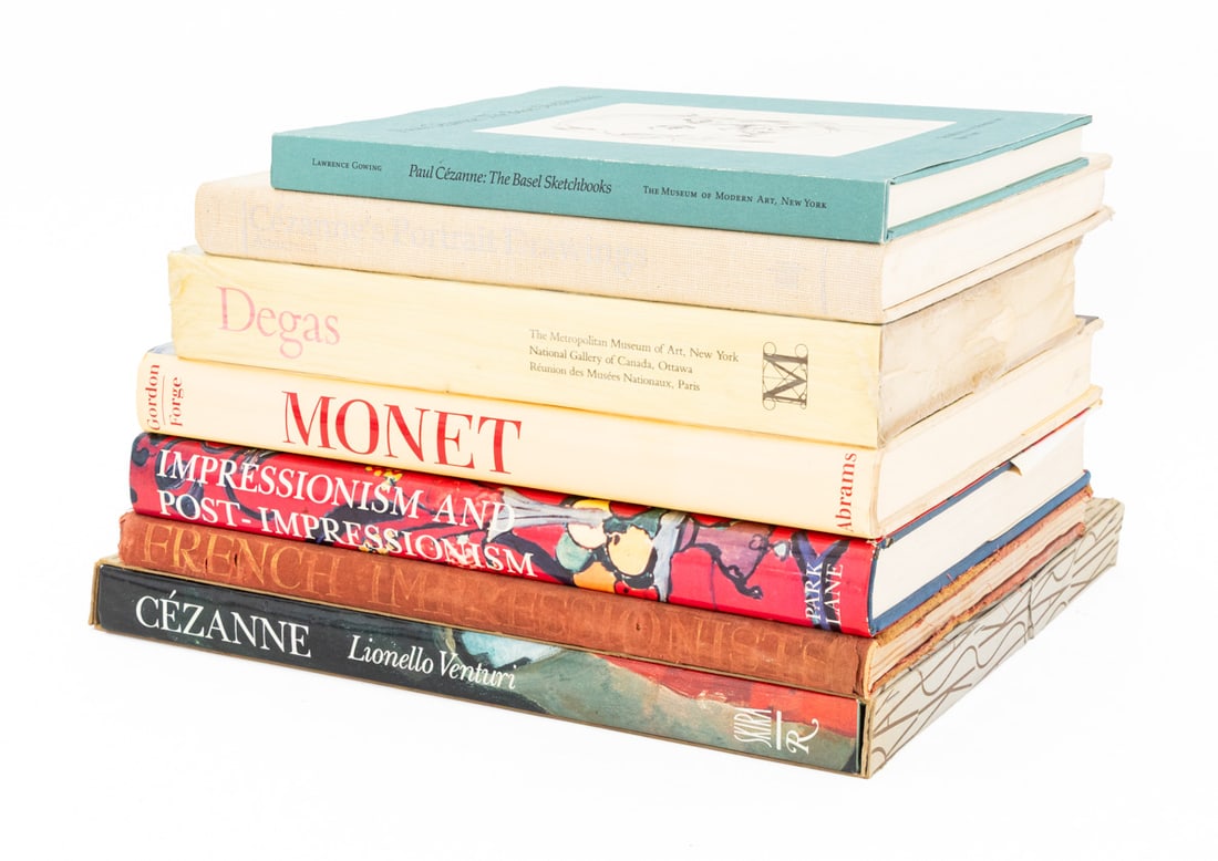 Books on French Impressionism, 7: Group of Seven Books on French Impressionism, comprising: "Paul Cezanne: The Basel Sketchbooks", Gowing, Lawrence, "Cezanne's Portrait Drawings", Andersen, Wayne, "French Impressionists and Their Cont