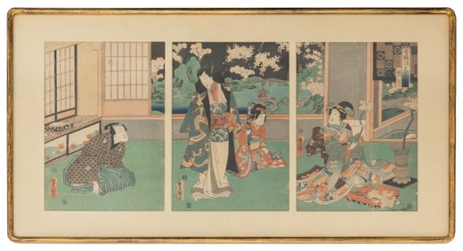 Utagawa Kunisada "12 Months of Genji" Woodblock, 3