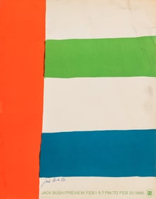 Jack Bush Signed Lithographic Poster, 1966