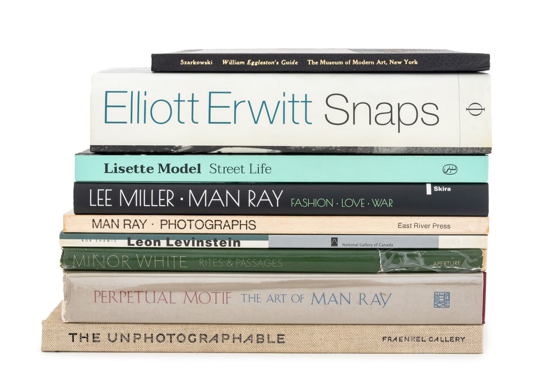 Books on Photography and Photographers, 9: Group of Nine Books on Photography and Photographers, comprising: "William Eggleston's Guide", Szarkowski, John, "Snaps", Erwitt, Elliott, "The Unphotographable, Fraenkel Gallery, Minor White: Rites &