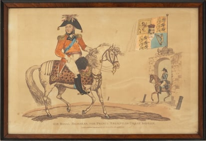 "His Royal Highness ..." Hand-Colored Print, 1816