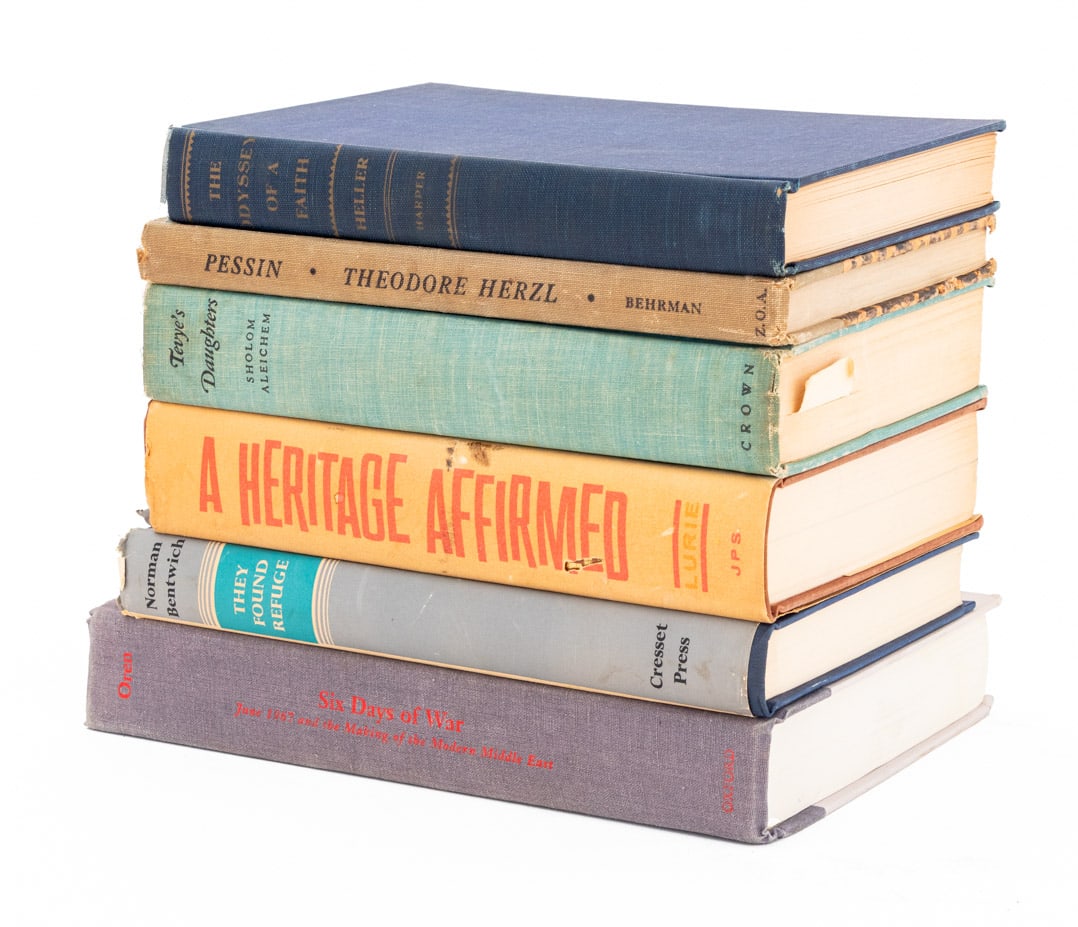 Books on Jewish Teachings and History, 6: Collection of Six Books on Jewish Teachings and History, comprising: "A Heritage Affirmed: the Jewish Federation Movement in America", Lurie, Harry L., "They Found Refuge: An Account of British Jewry'