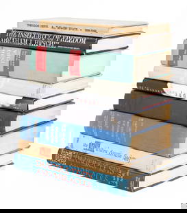 Elie Wiesel Signed, Etc Jewish Literature Books, 9: Collection of Nine Books on Jewish Life, Society, and Literature, comprising: "The Judges", Wiesel, Elie, signed by the author to the title page, "Solomon Schechter: A Biography", Bentwich, Norman, "T