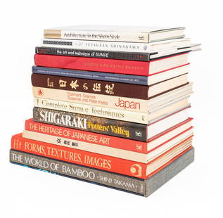 Books on Japanese Art, 13: Group of 13 Books on Japanese Art, comprising: "Tradition of 1975 Japan", "Architecture in the Shoin Style: Japanese Feudal Residences", Hashimoto, Fumio, "Complete Sumi-e Techniques", Yamada, Sadami,