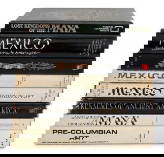 Books on South American and Mexican History, 8: Collection of Eight Books on South American and Mexican Art and History, comprising: "Monuments of Civilzation Maya", Ivanoff, Pierre, "Mexico: Esplendores de Treinta Siglos", published the Metropolit