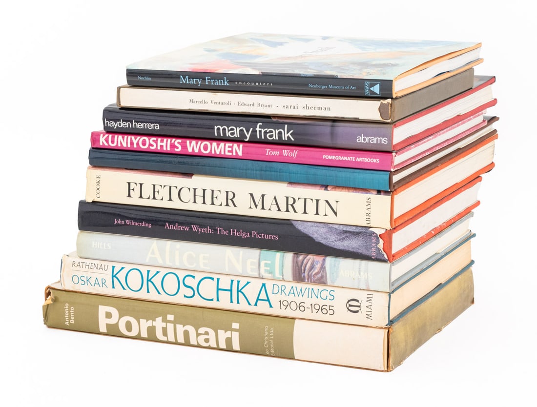 Books on Artist Collection & Exhibitions, 10: Collection of Ten Books on Artist Collections and Exhibitions, comprising: "Mary Frank: Encounters", Collischan, Judy and Nochlin, Linda, "Mary Frank", Herrera, Hayden, signed by the artist to the fro