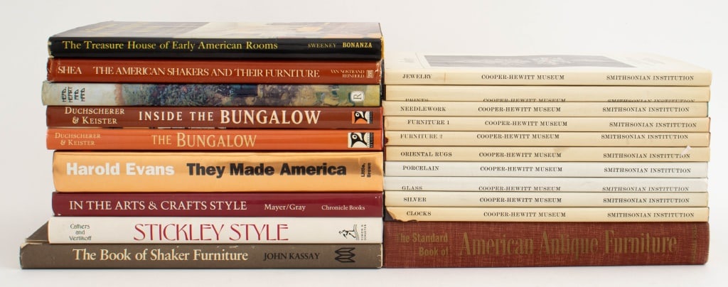 American Furniture Books, 20: Group of 20 Books on American Furniture, comprising: "The Smithsonian Illustrated Library of Antiques", 10/15 Volumes, edited by Gilchrist, Brenda, "American Antique Furniture", Miller Jr., Edgar, "Th