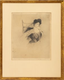 Edgar Chahine Portrait of a Woman Etching