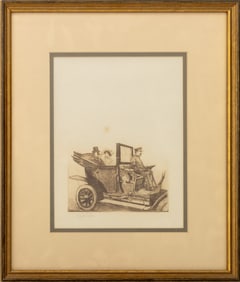 Edgar Chahine "Promenade Automobile" Etching, 1906