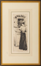 Norbert Goeneutte "L'Armoire" Drypoint Etching