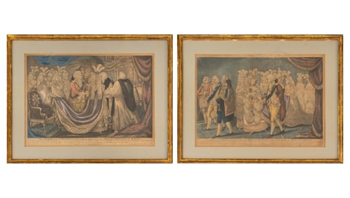 English School Hand-Colored Etchings, 1795