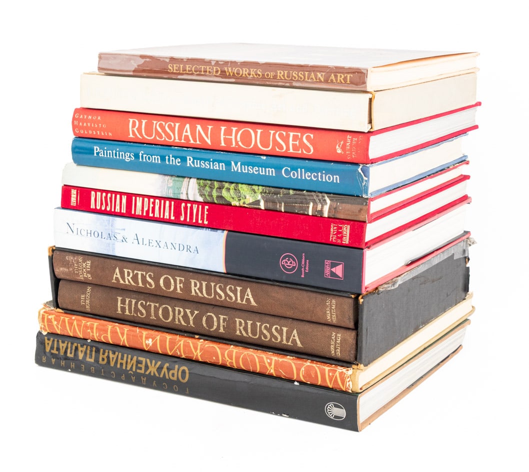 Books on Russian Art and History, 11: Collection of Eleven Books on Russian Art and History, comprising: "The Kremlin of Moscow" Goncharova, A.A., written in Cyrillic, "The Armoury in the Moscow Kremlin", Sovietsky Khudozhnik Publishers, 