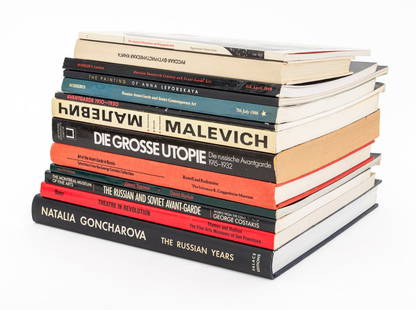 Russian Art Movements & Artists Books, 14: Collection of 14 Books and Catalogs on Russian Art Movements and Artists, comprising: "Plans and Prospects", Sovietsky Hudozhnik Publishers, 1989, "David Burliuk 1882-1967", ed: Petrova, Yevgenia, "Th