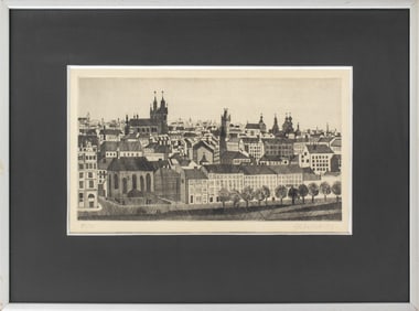 Jiri Babicek Cityscape Etching, 1973