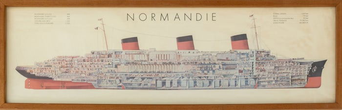 Normandie Ocean Liner Lithographic Poster