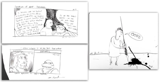 Michael Paraskevas Comic Strips Pencil & Ink, 3