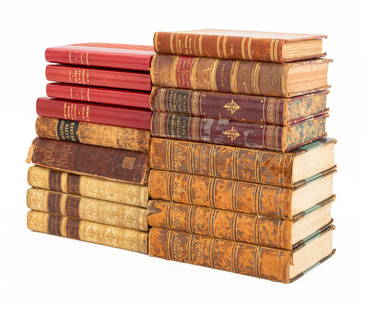 Antiquarian Books, 17: Collection of 17 Antiquarian Books, comprising: Shepherd Creasy, Sir Edward, "The Fifteen Decisive Battles of the World", Dickens, Charles, "Martin Chuzzlewit", "Oliver Twist and Sketches by Boz", and