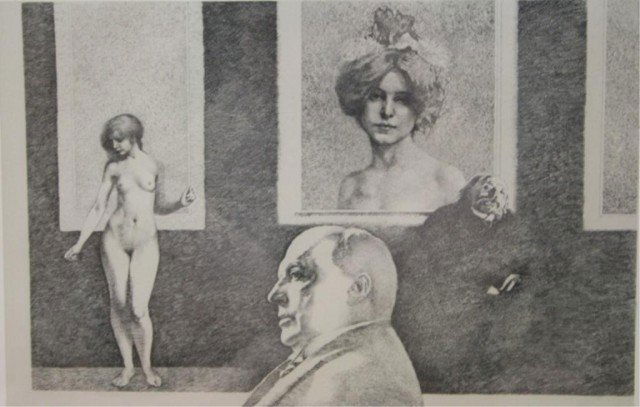 Peter Milton "The Jolly Corner III" Etching 1971: Peter Milton (American, 1930 - ) resist-ground etching and engraving "The Jolly Corner III," framed behind glass, United States, 1971; numbered by artist. Dimensions: 20-1/2"H x 25"W; 10"H x 14-1/2" (