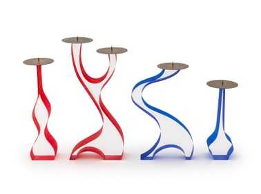 Cec LePage Sculptural Lucite Candlesticks, 4