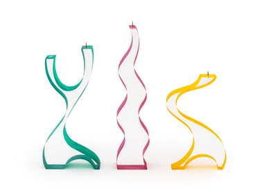 Cec LePage Sculptural Lucite Candlesticks, 3