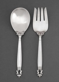 Georg Jensen Sterling Silver Salad Serving Set, 2