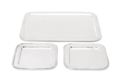 Ralph Lauren Silver Plate Serving Trays, 3