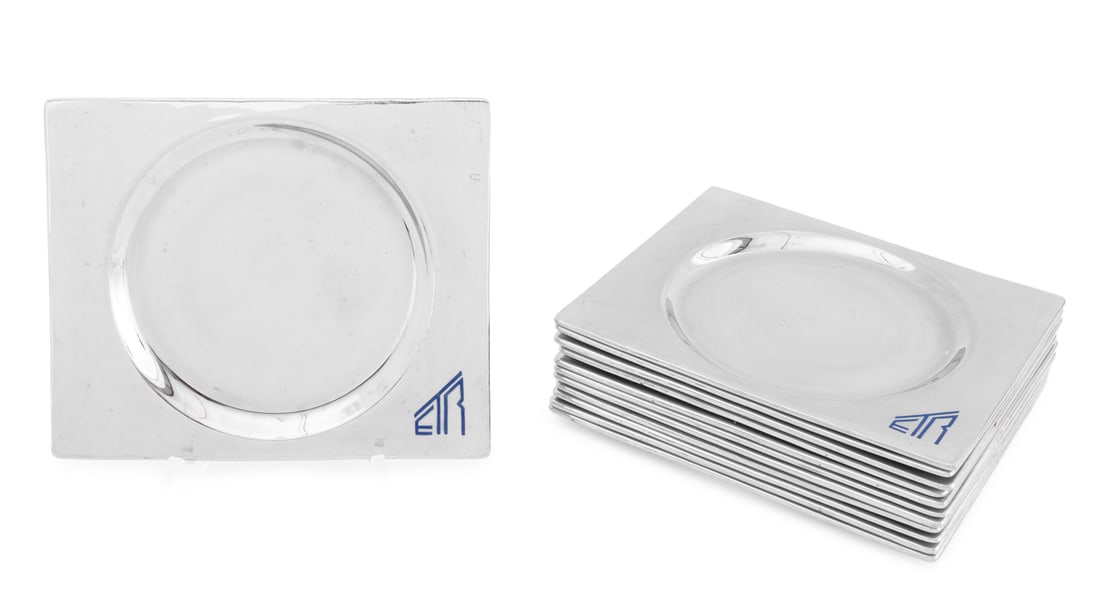 Jean Luce Silvered Porcelain Plates, 12 (1 of 7)