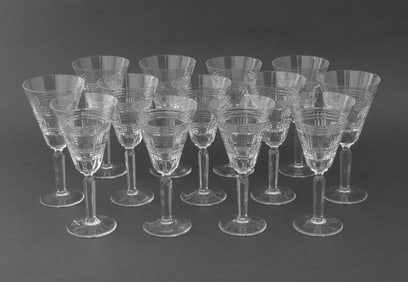 Ralph Lauren "Glen Plaid" Crystal Wine Glasses, 13
