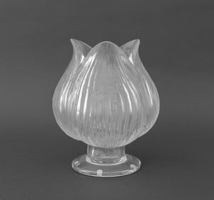 Lalique Frosted Crystal Tulip Bud Vase