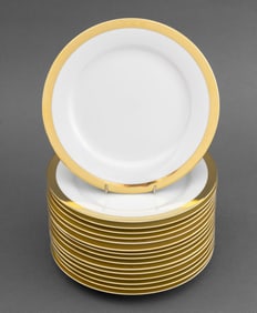 Ralph Lauren "Academy" Gold Rim Salad Plates, 16